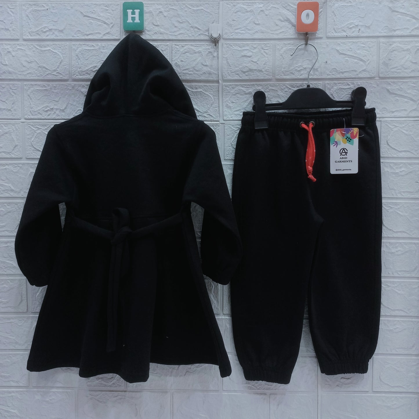 Black Fleece Hoodie Frock Suits