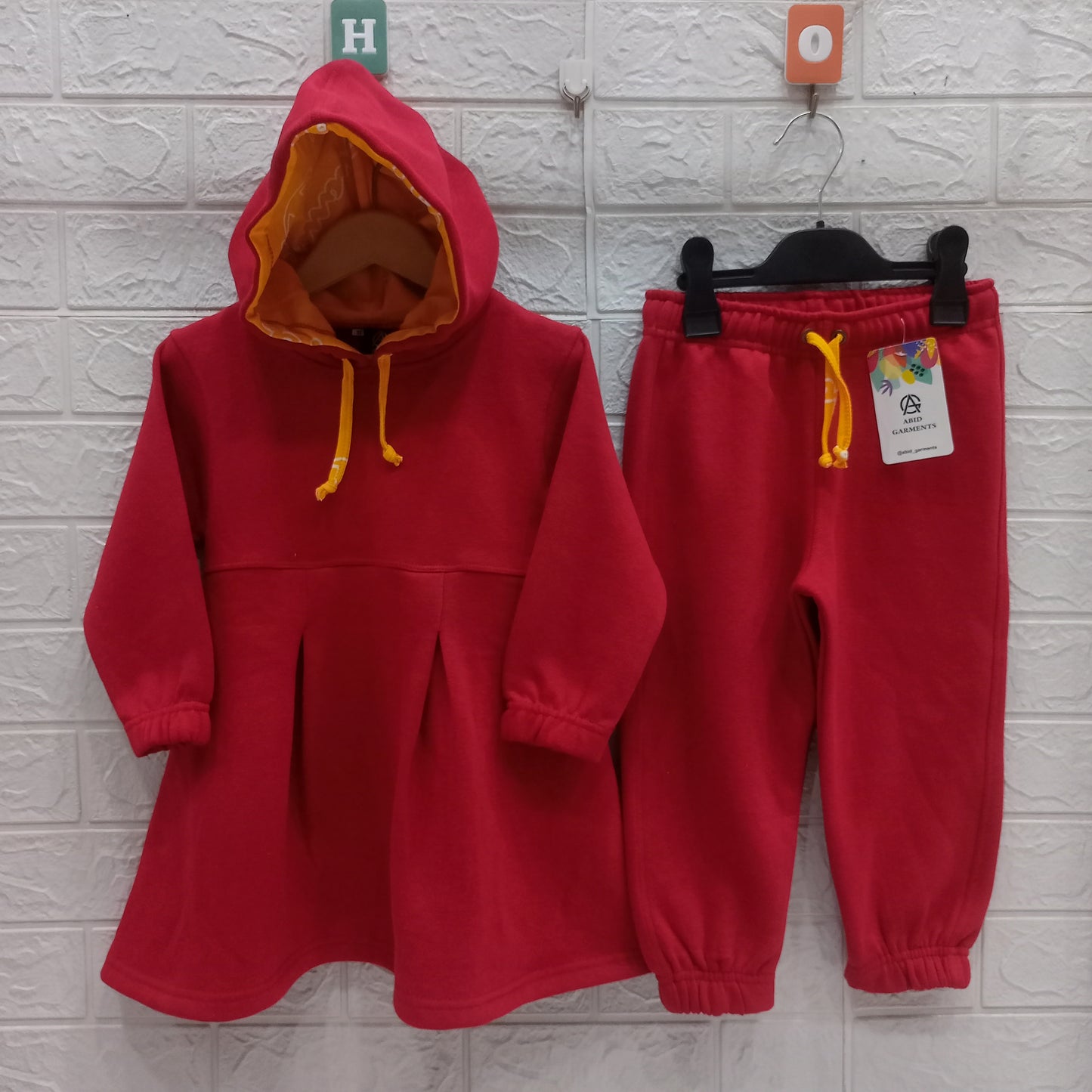 Maroon Fleece Hoodie Frock Suits