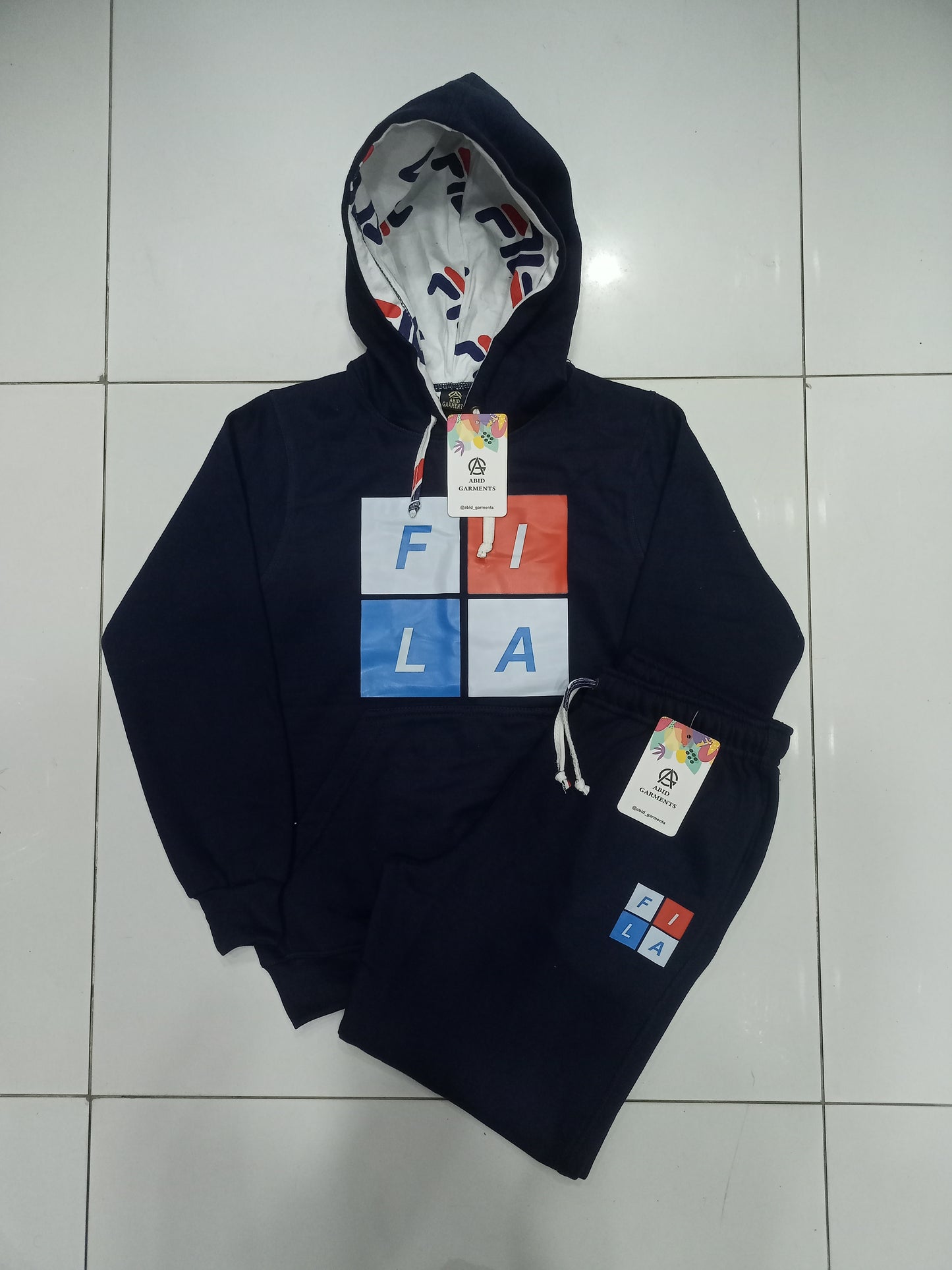 "Navy F!LA" Fleece Hoodie Suits