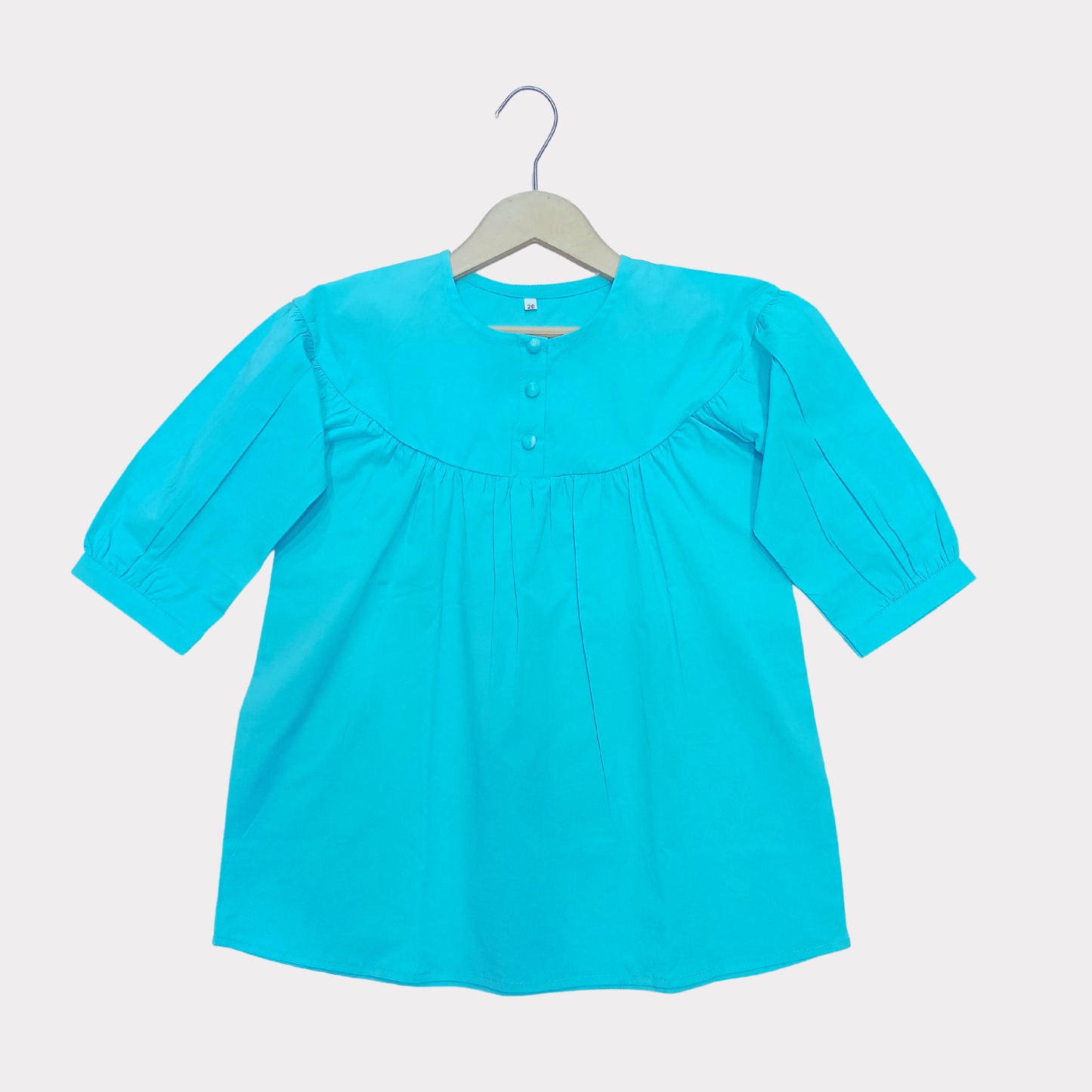 Aqua Half Placket Top