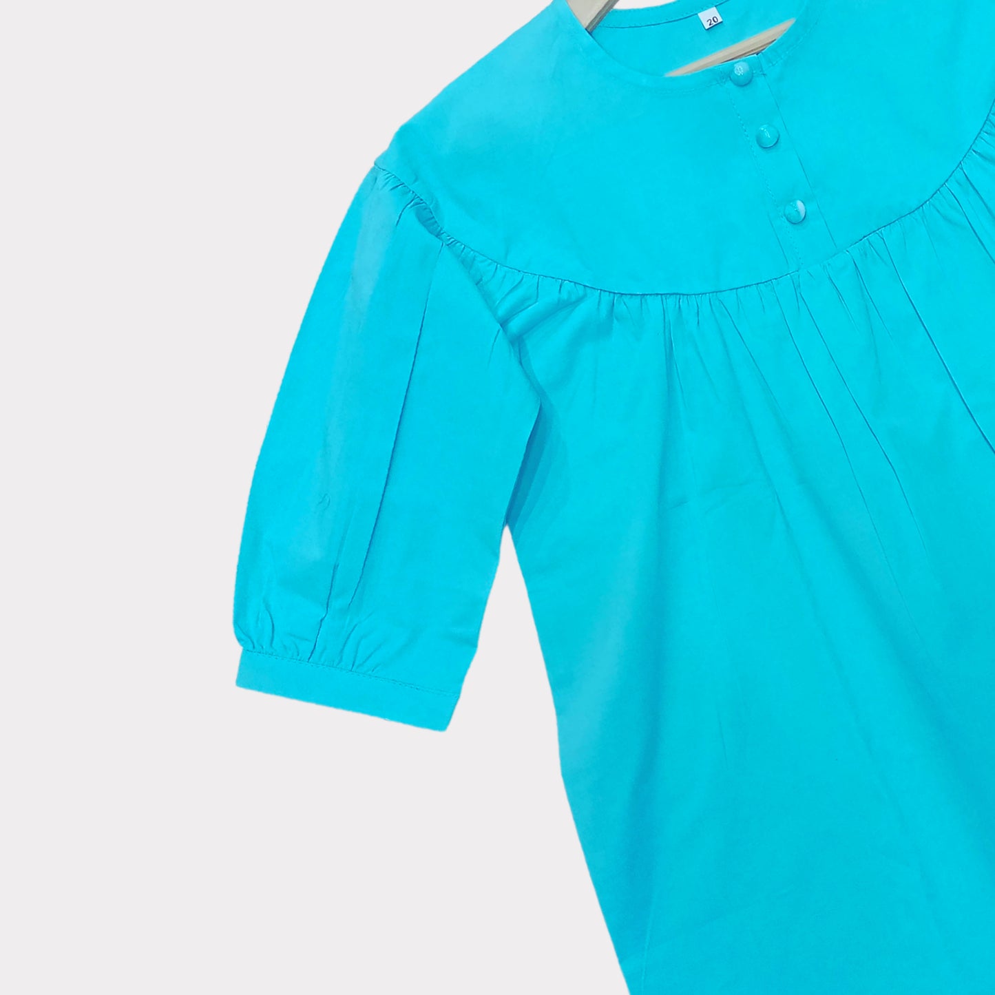 Aqua Half Placket Top