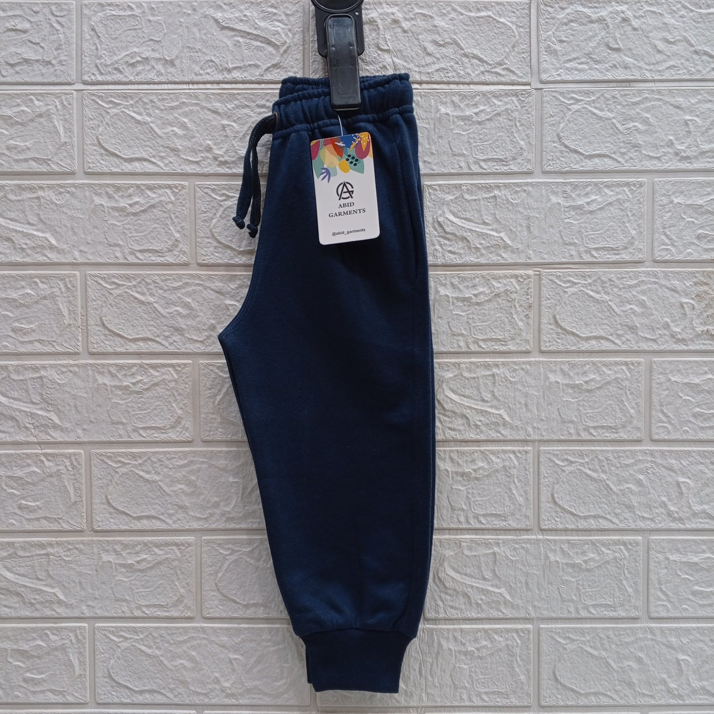 Navy-Basic Terry Cotton Trousers
