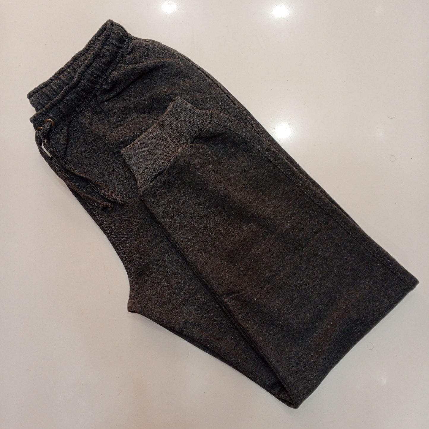 Charcoal -Basic Terry Cotton Trousers