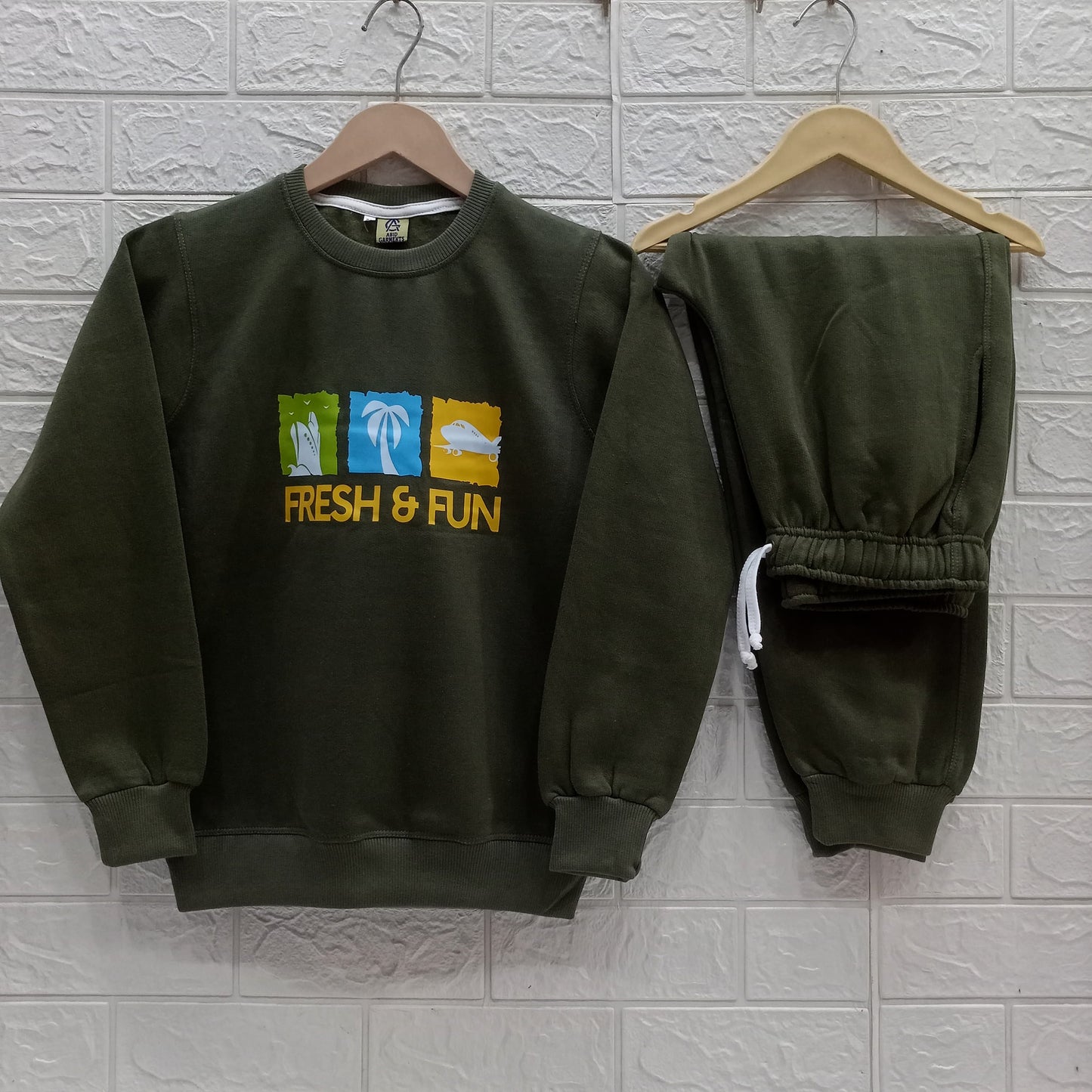 Olive Green Fleece Tracksuits