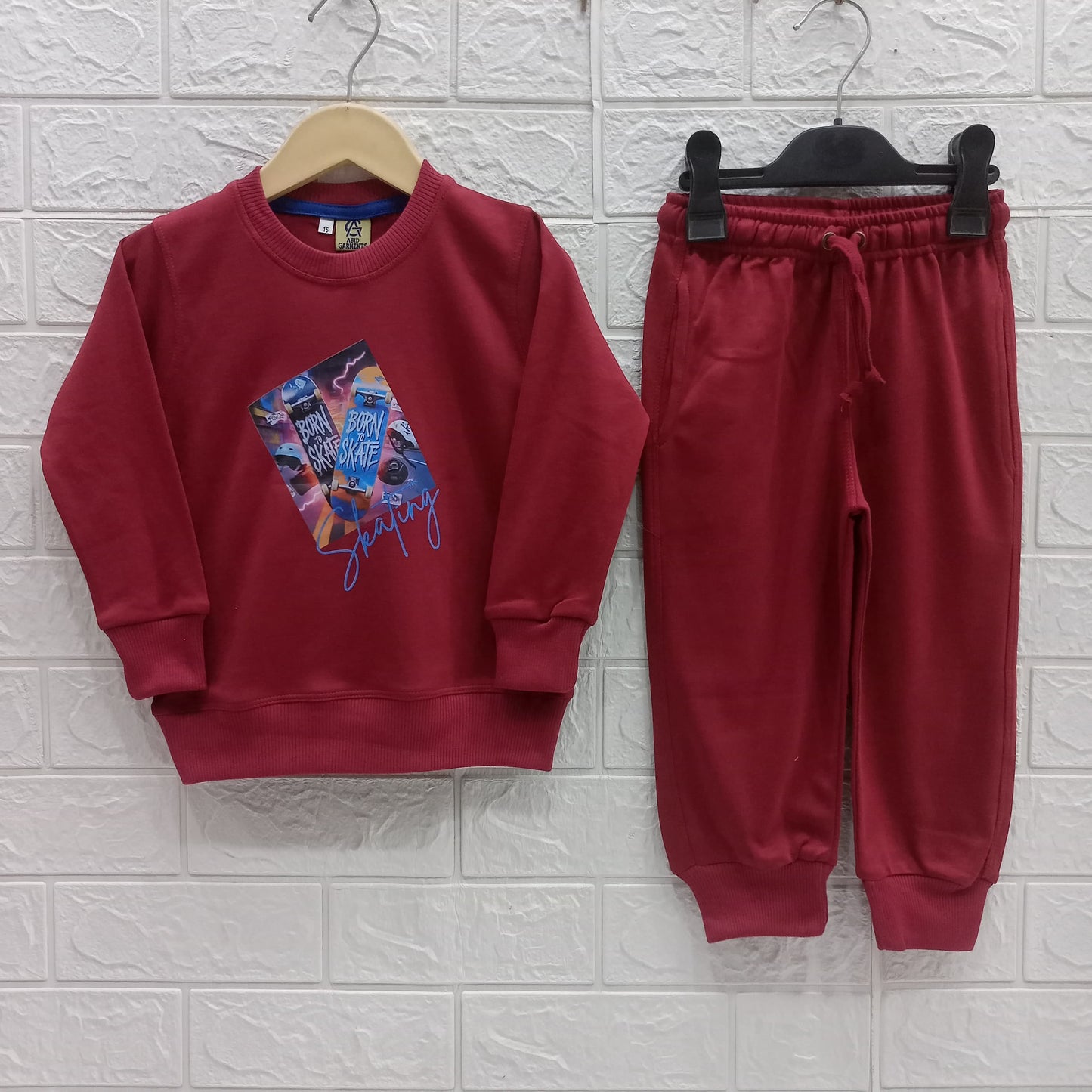 Maroon Skating-Terry Cotton Tracksuits