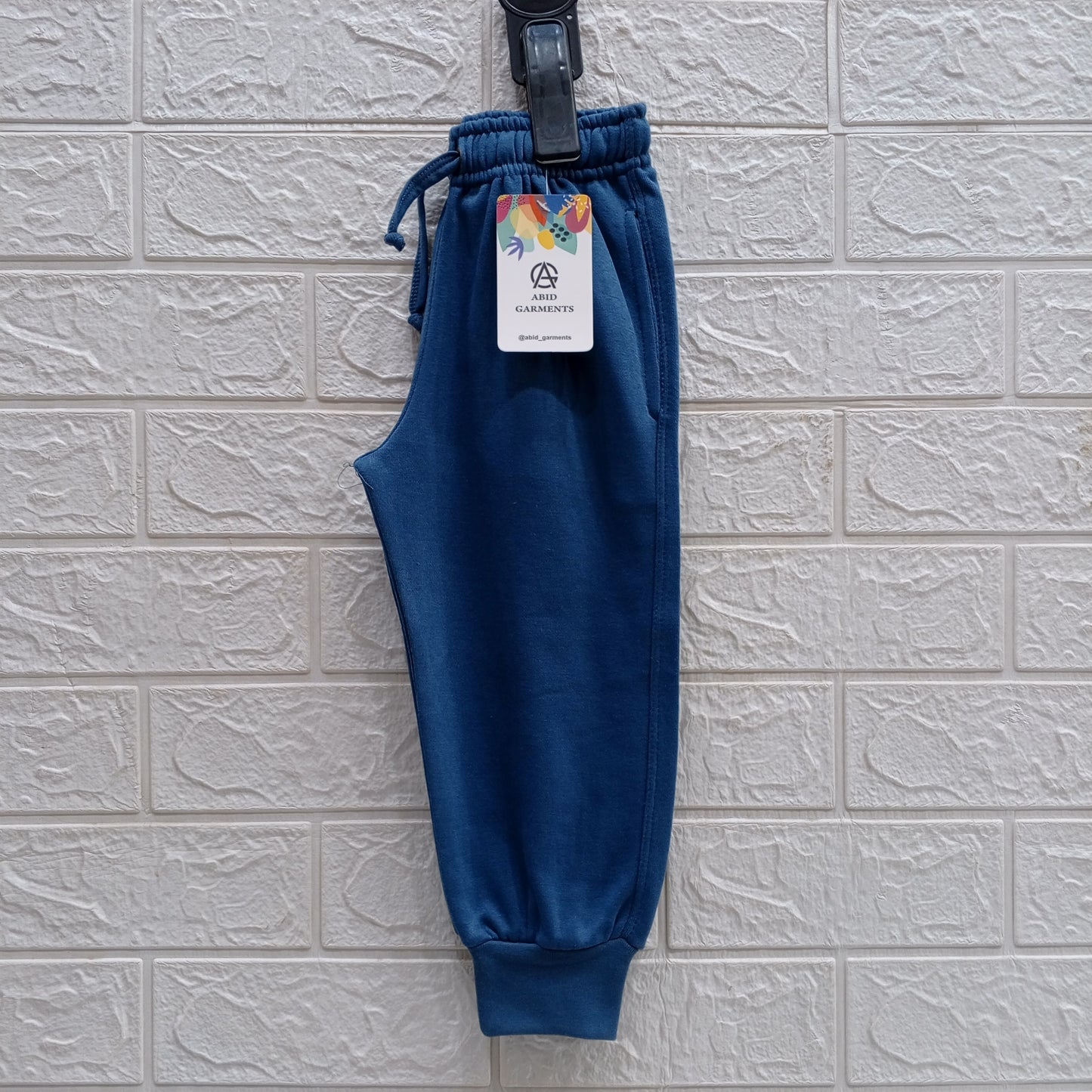 Blue-Basic Terry Cotton Trousers