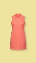 Coral Cotton Poplin Dress