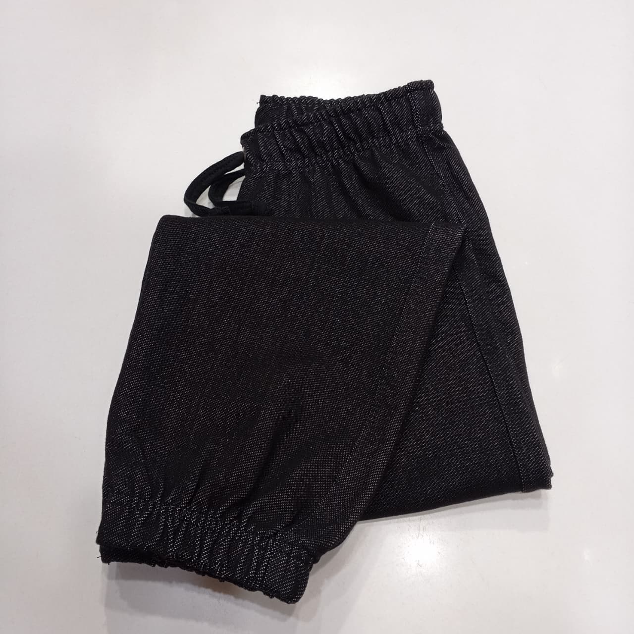 Black-Lycra Denim Sweatpants