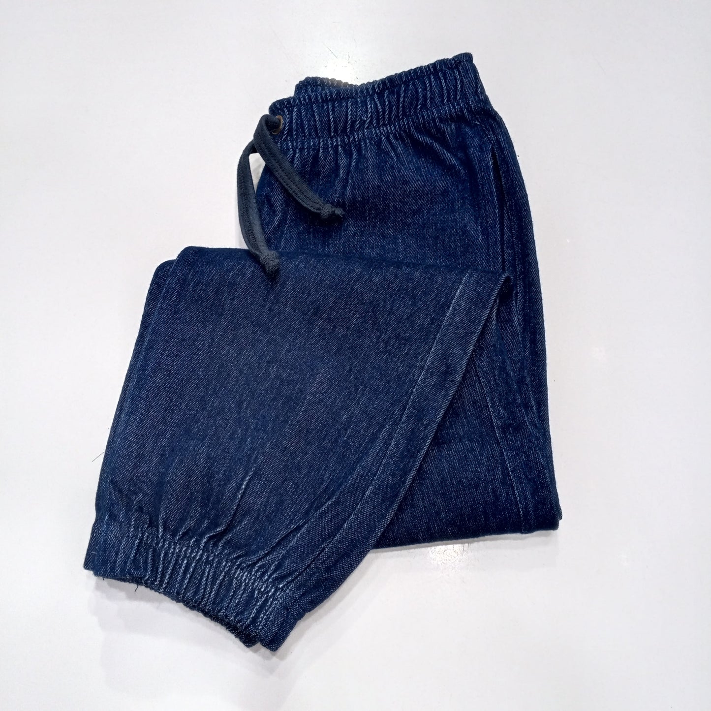 Navy-Lycra Denim Sweatpants