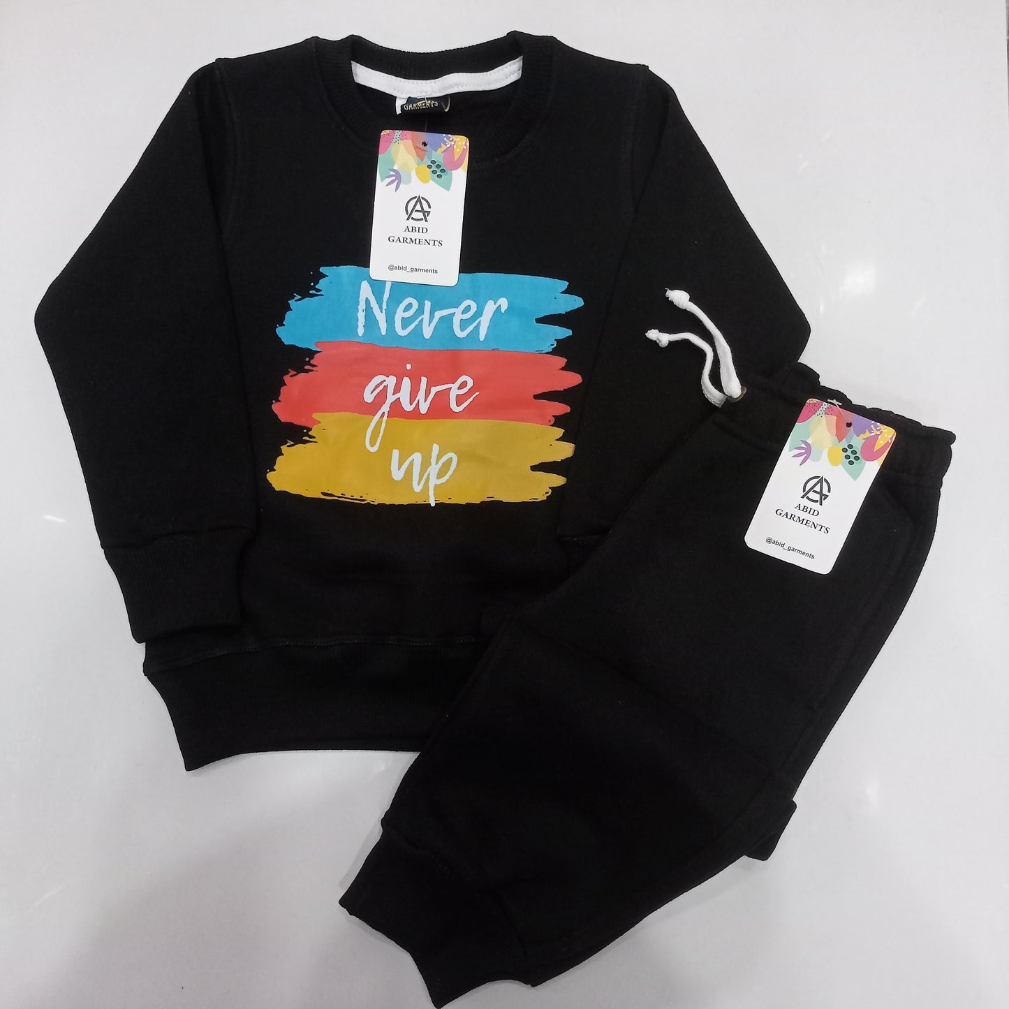 "NEVER GIVE UP" Fleece Tracksuits