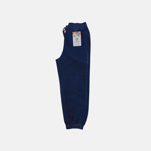 Navy-Lycra Denim Sweatpants