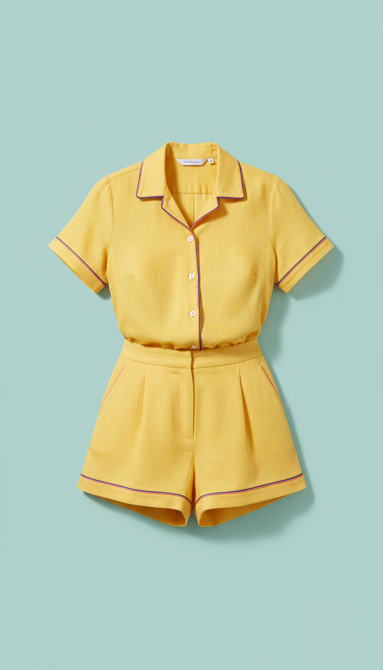 Sunbeam Yellow Tailored Shorts Set