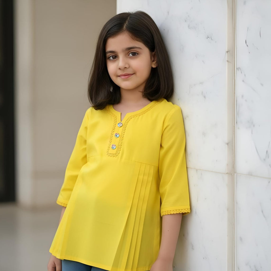 Yellow Placket Soft Cotton Shirt