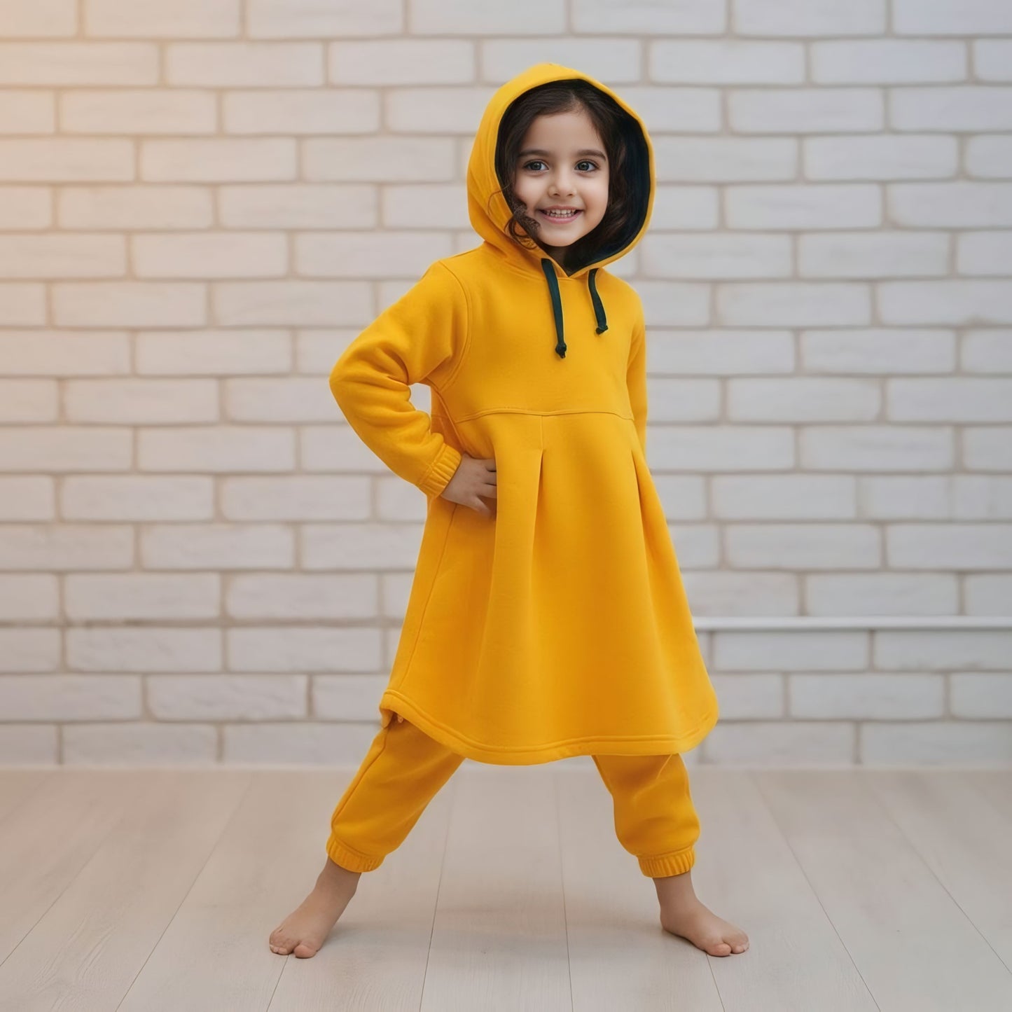 Yellow Fleece Frock Suits