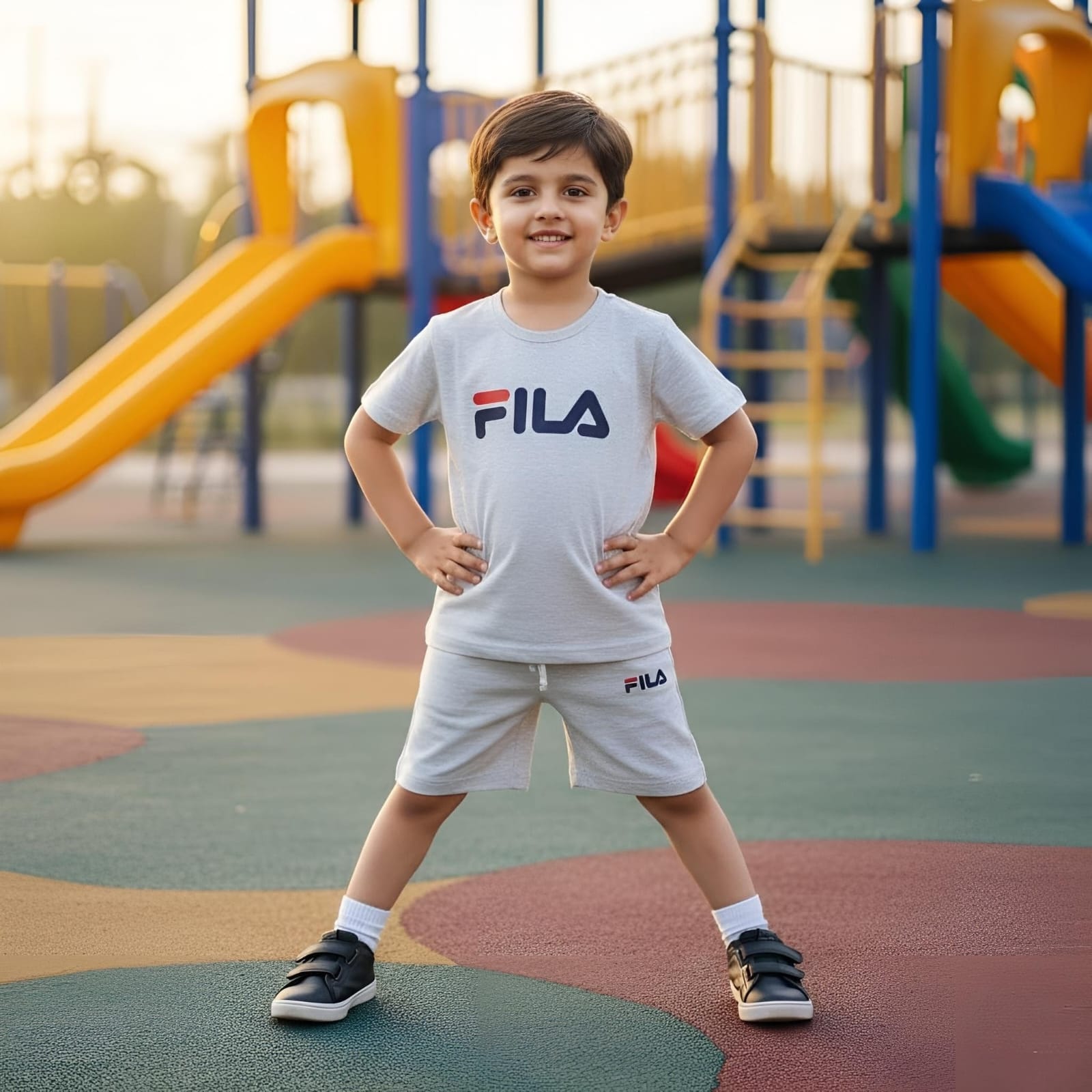 Grey-Short Sleeves Dress