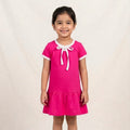 Fuchsia pink drop-waist shirts