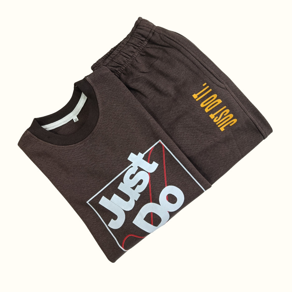JUST DO IT-Brown Terry Tracksuits