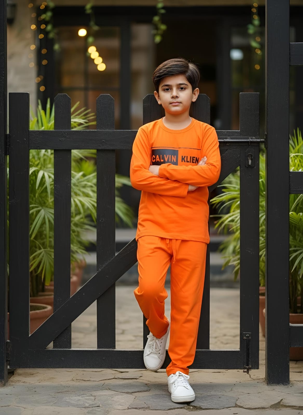 Calvin K-Orange Cotton Dress