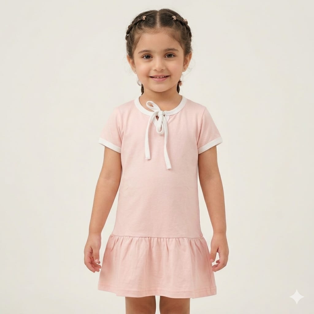 Pastel pink drop-waist shirts