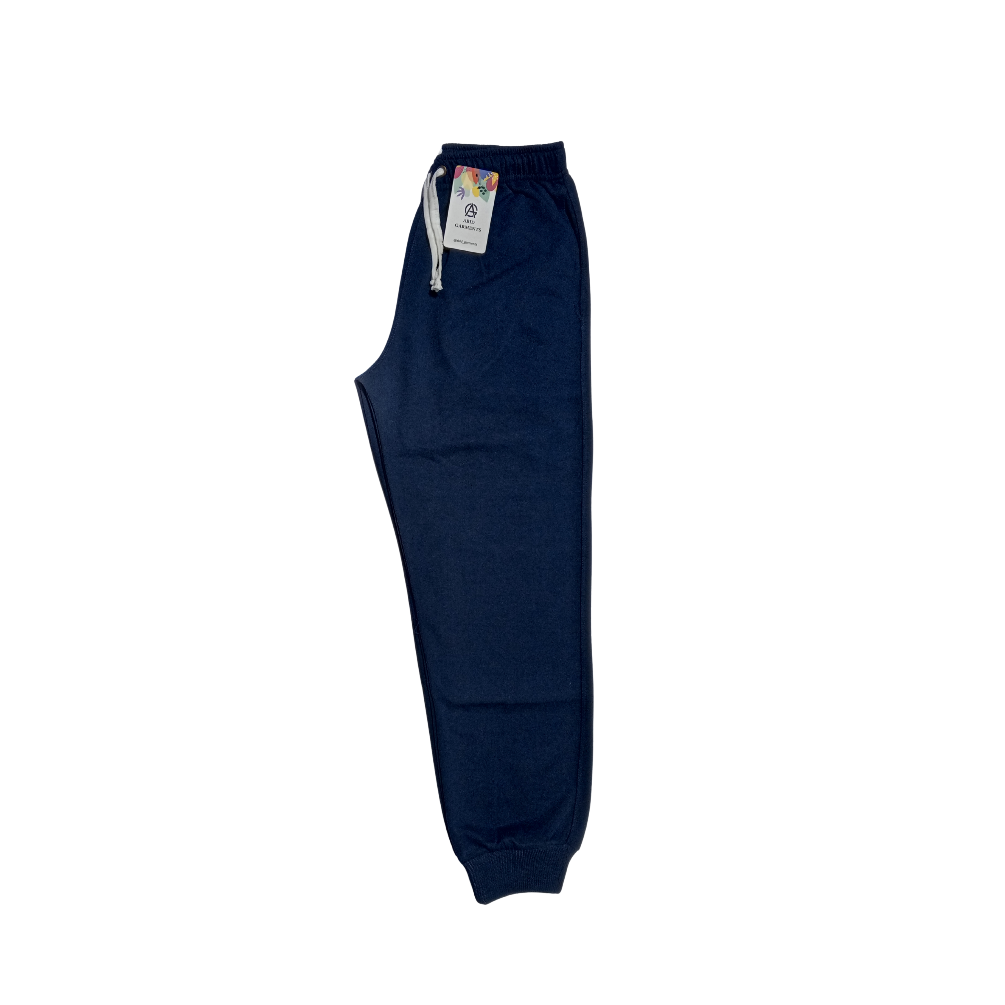 Navy-Terry Cotton Trousers