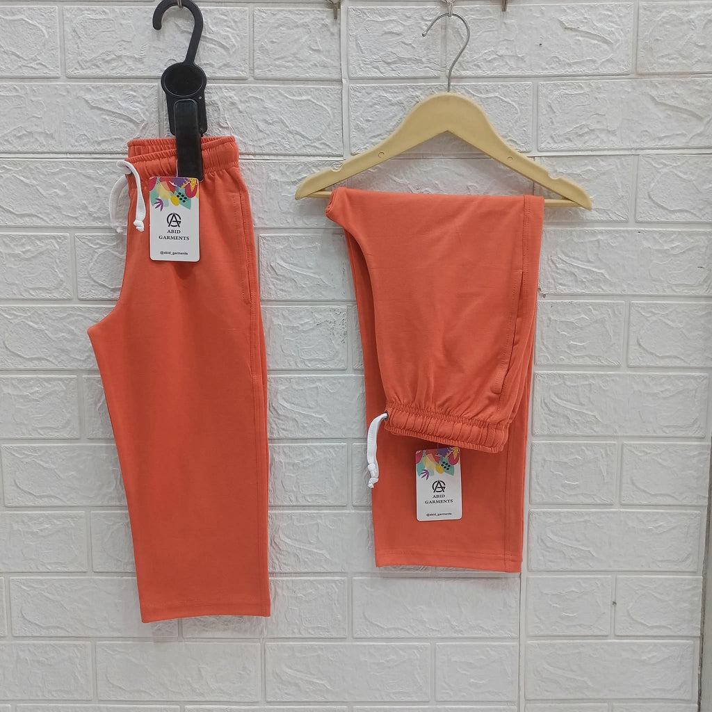 Orange-Soft Cotton Trousers