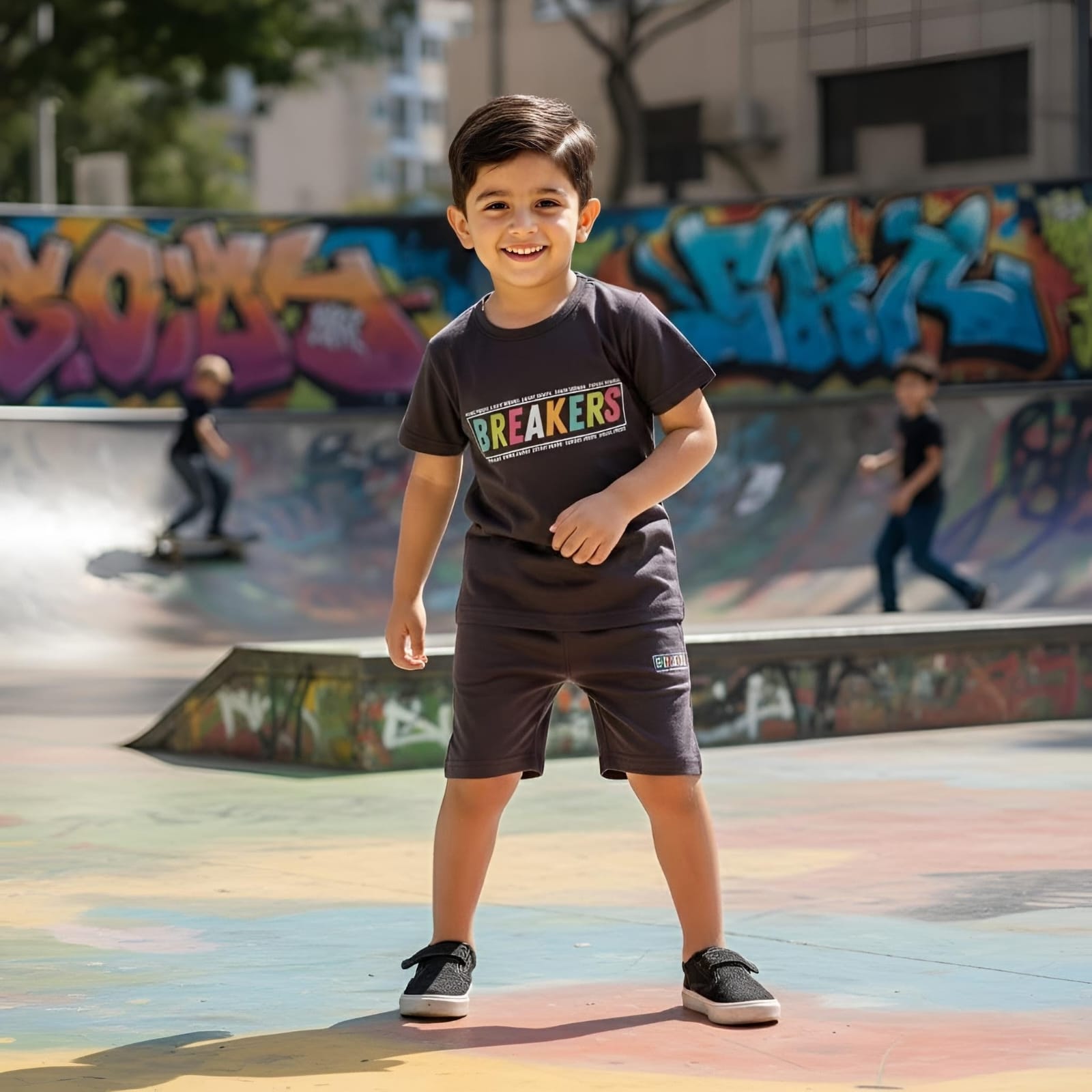 Brown-Short Sleeves Dress