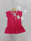 Fuchsia pink drop-waist shirts