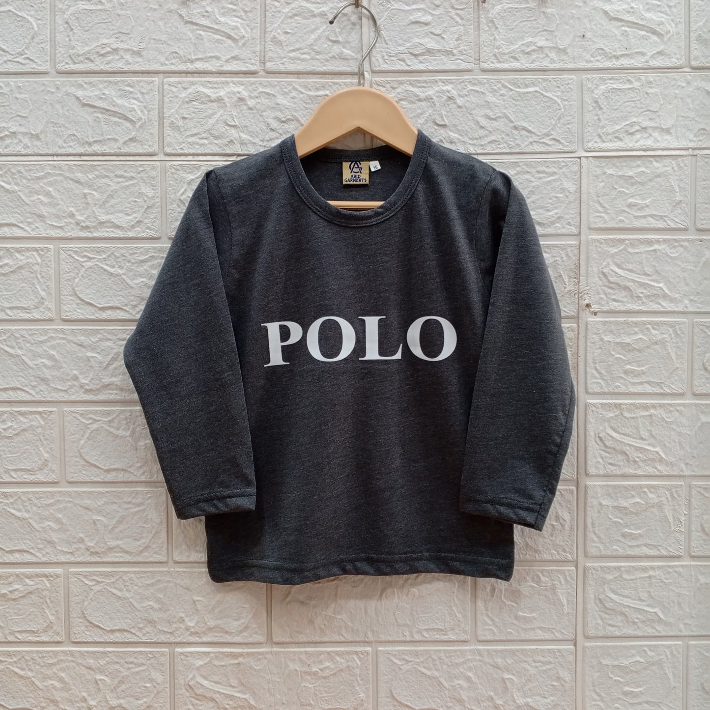 Charcoal-Basic Full Sleeves Tees