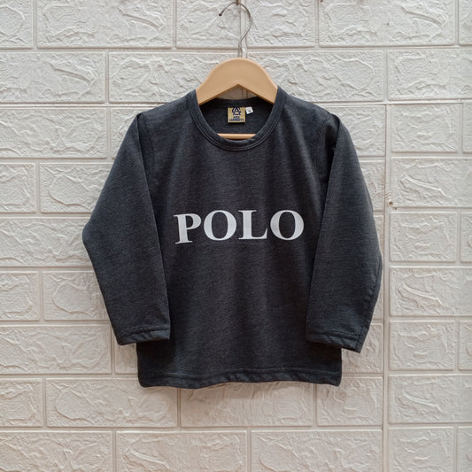Charcoal-Basic Full Sleeves Tees