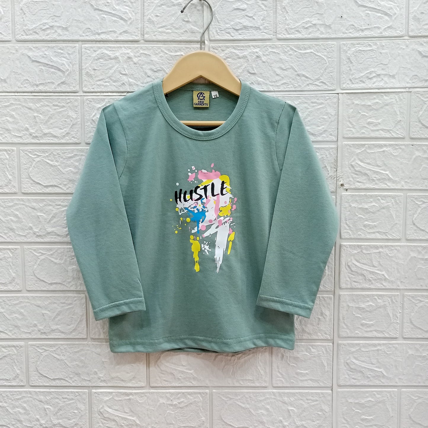 Light Green-Basic Full Sleeves Tees