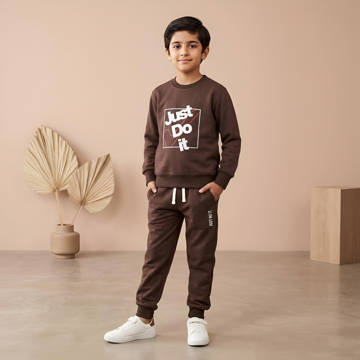 JUST DO IT-Brown Terry Tracksuits