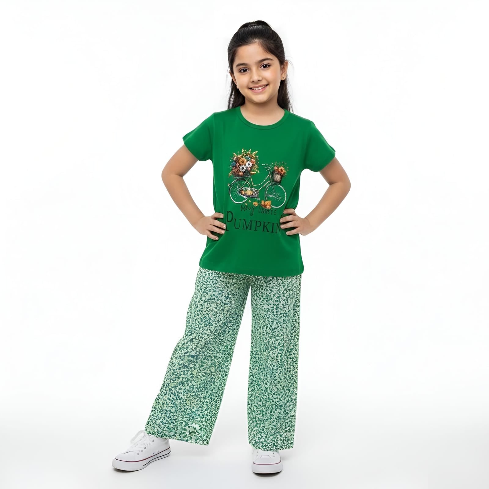 Green- Floral Breezy Set