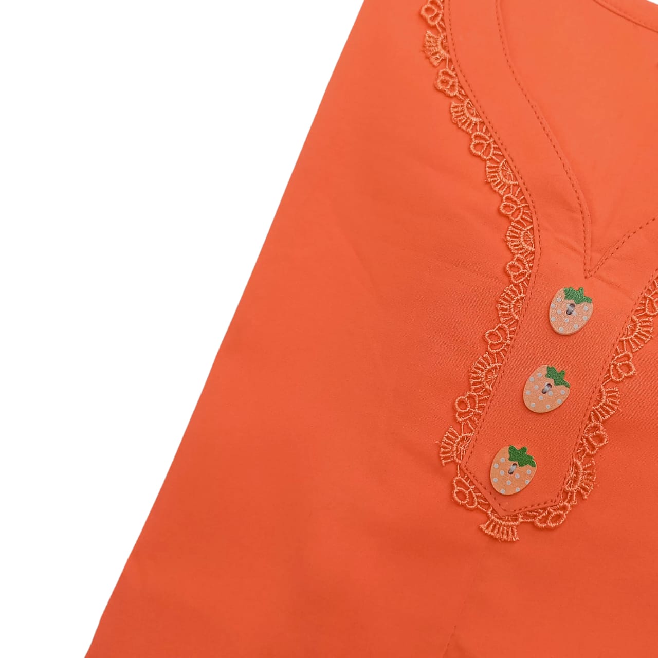 Peach Placket Soft Cotton Shirt