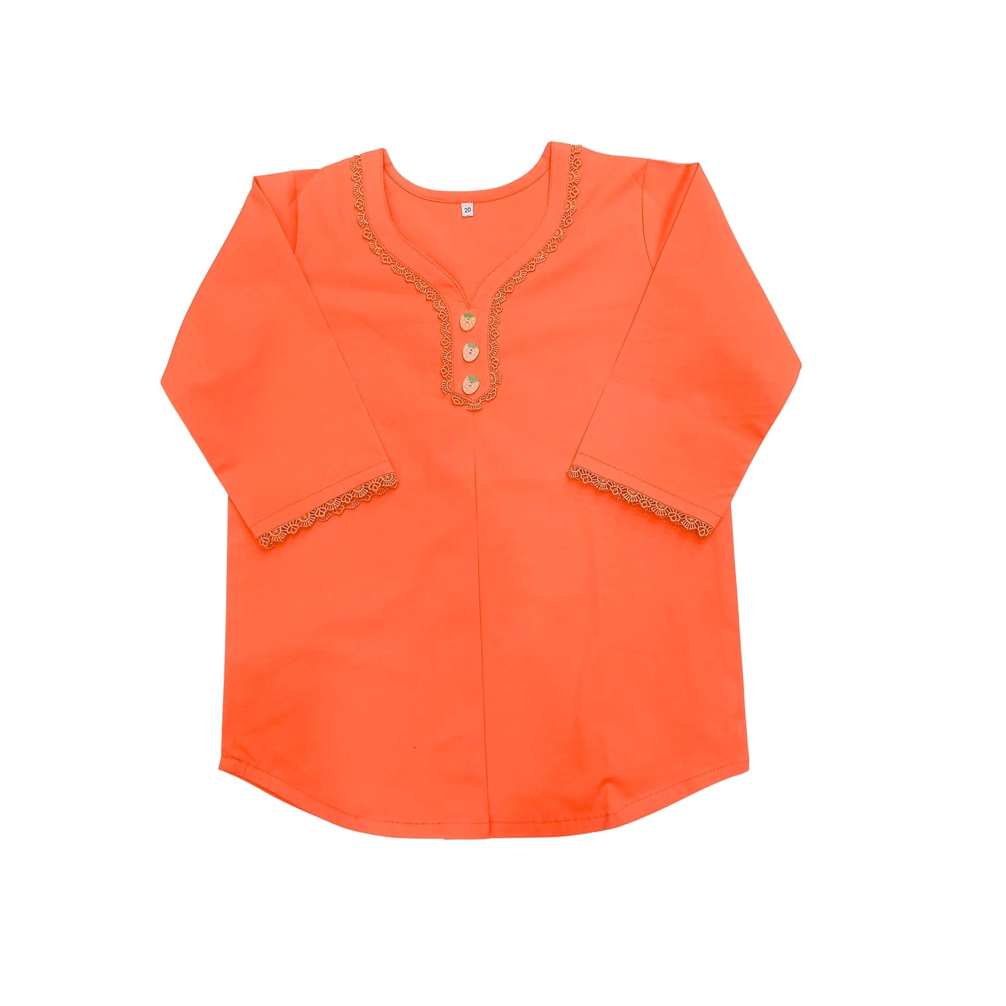 Peach Lace Pleats Top