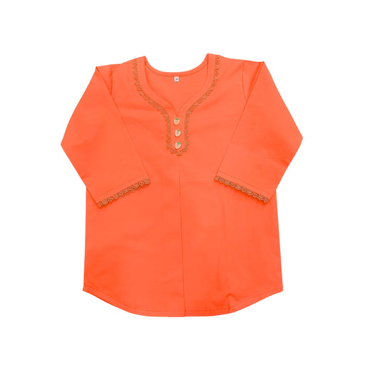 Peach Lace Pleats Top