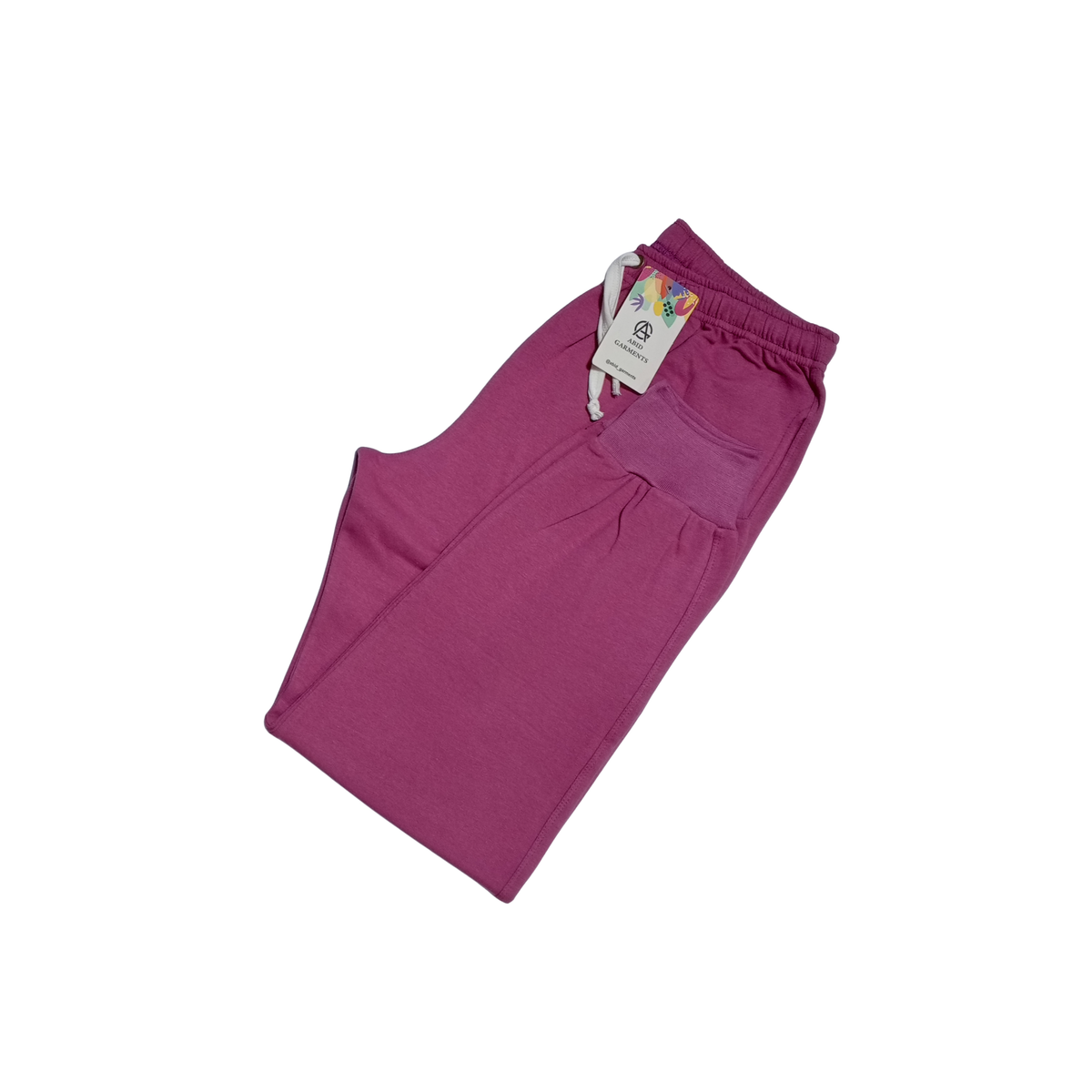 Majenta-Terry Cotton Trousers