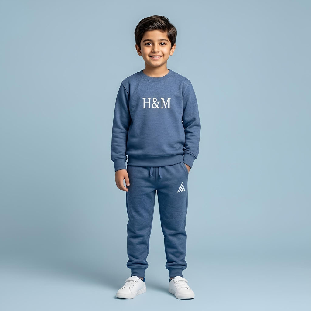 H&M-Greyish Blue Terry Tracksuits