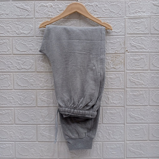 Grey -Basic Terry Cotton Trousers