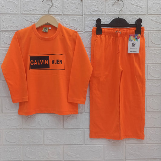 Orange-Basic Full Sleeves Dress