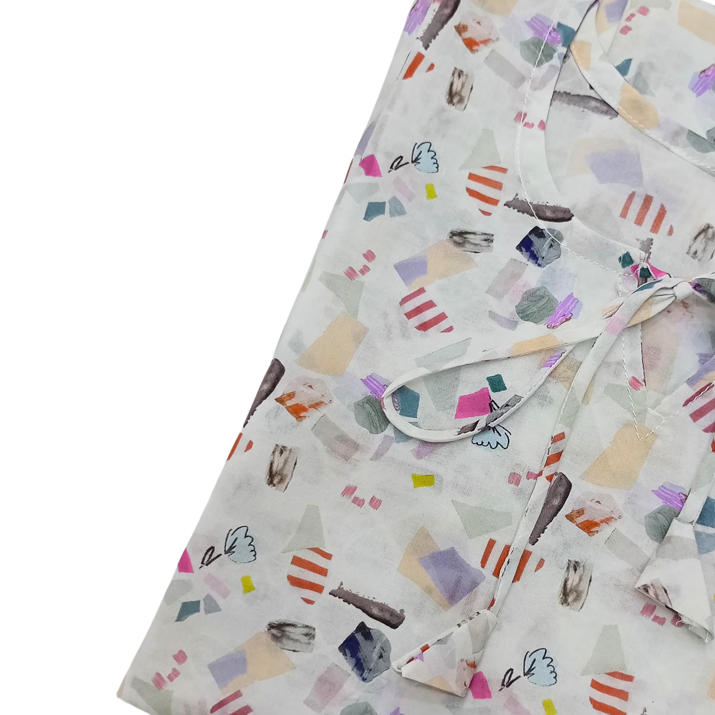 Butterfly Top-White Multi Colored