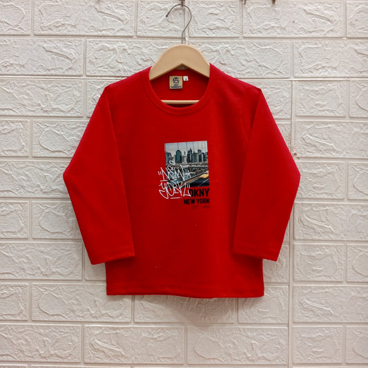Red-Basic Full Sleeves Tees