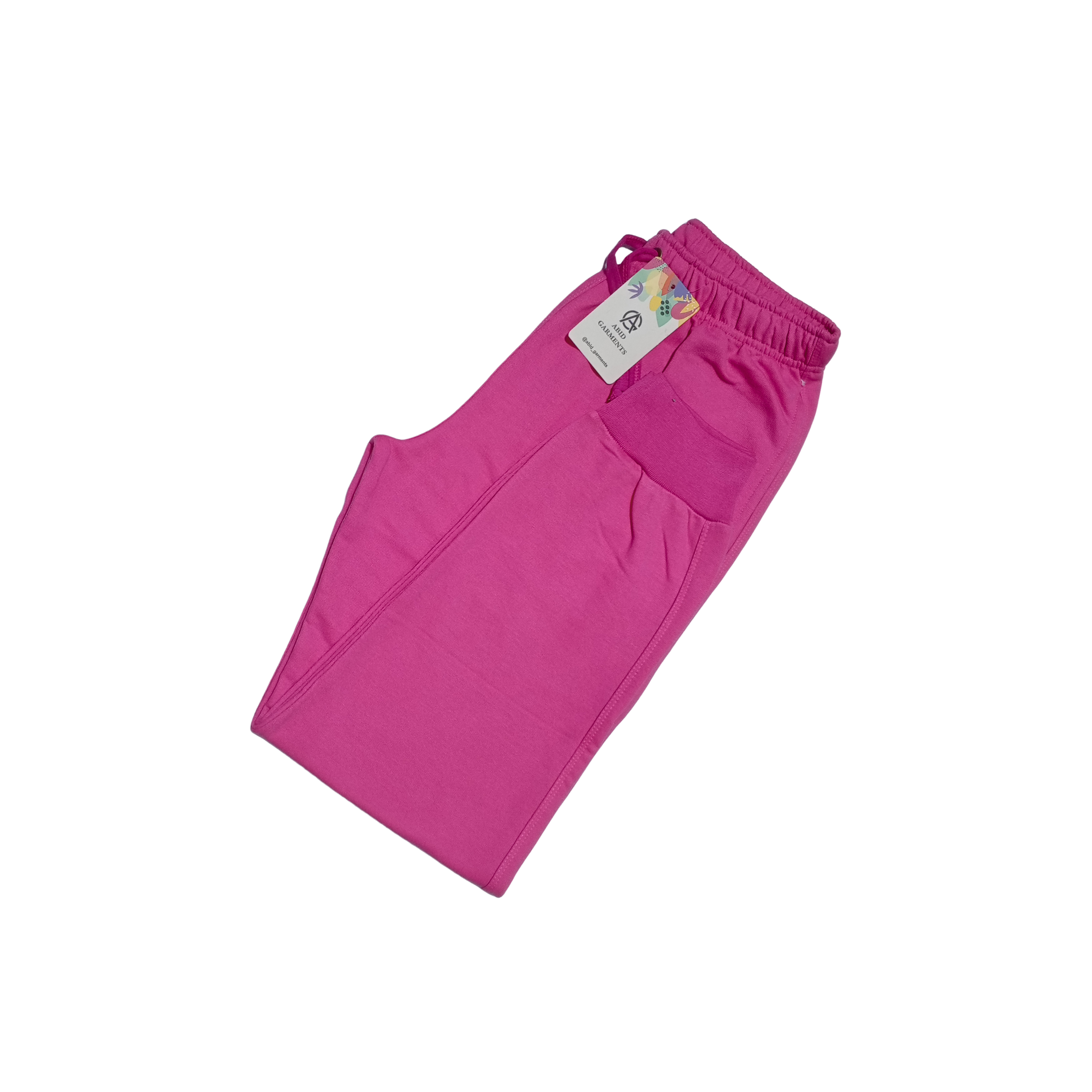 Candy Pink-Terry Cotton Trousers
