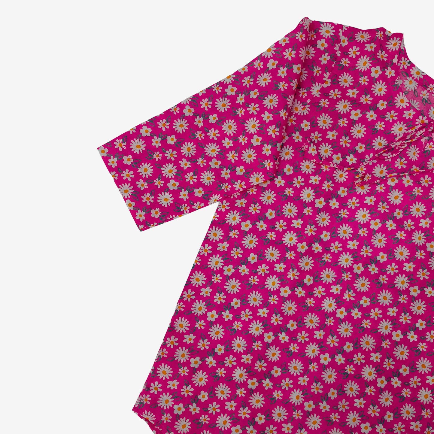 Fushia Printed Apple Cut Top
