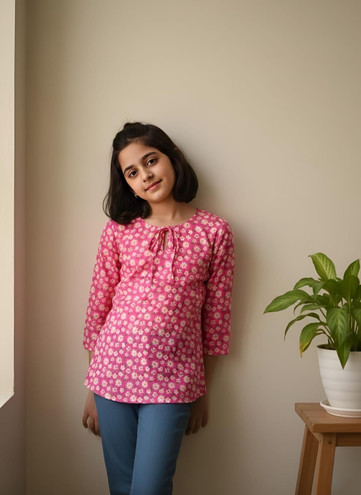 Fuchsia Floral Soft Cotton Shirt