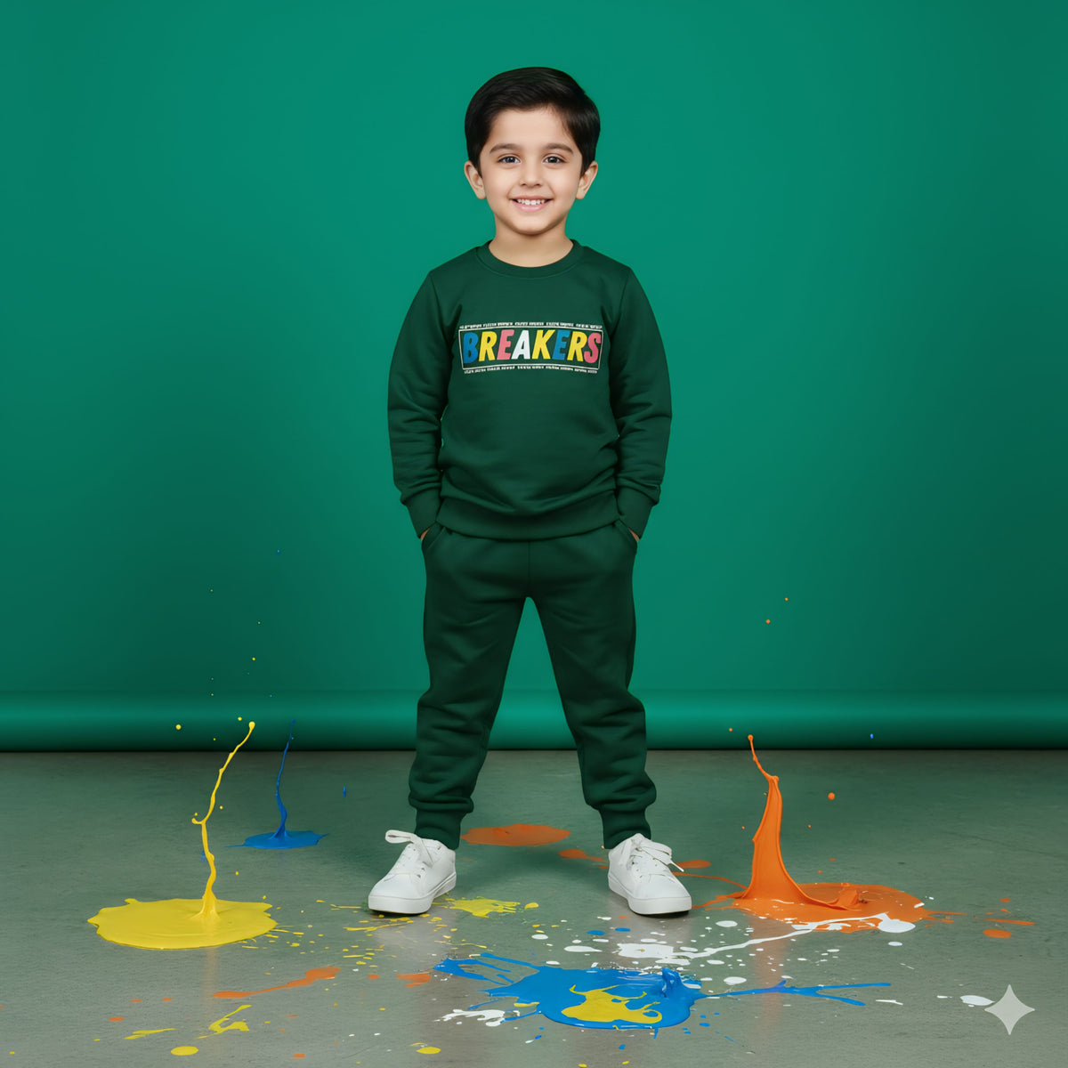 Breaker-Bottle Green Terry Tracksuits