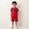 Red-Short Sleeves Dress