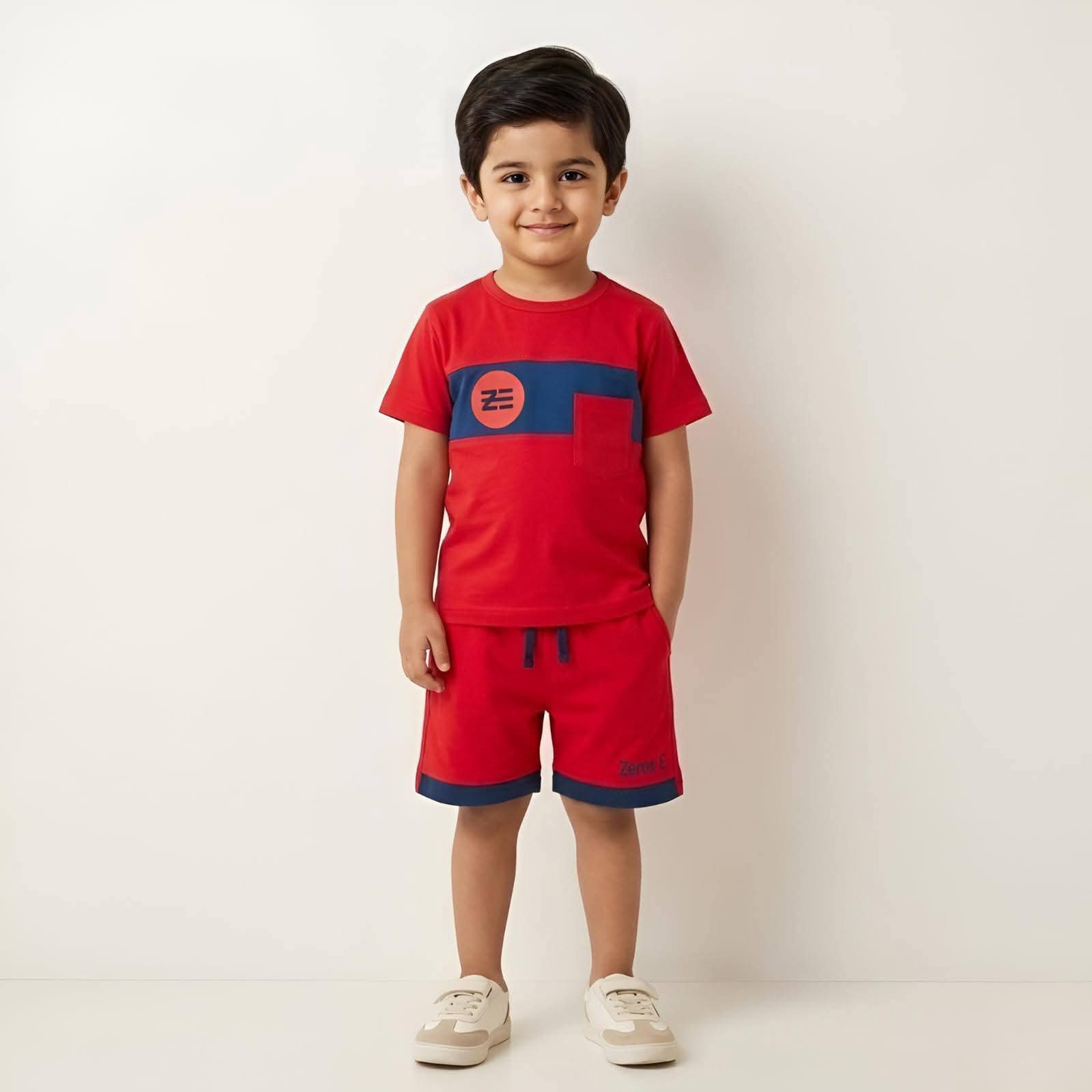 Red-Short Sleeves Dress