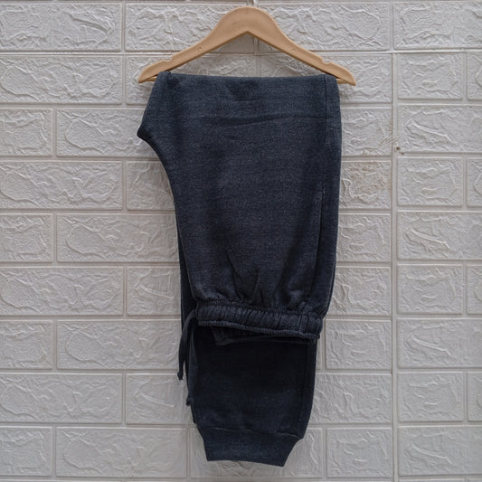 Charcoal -Basic Terry Cotton Trousers