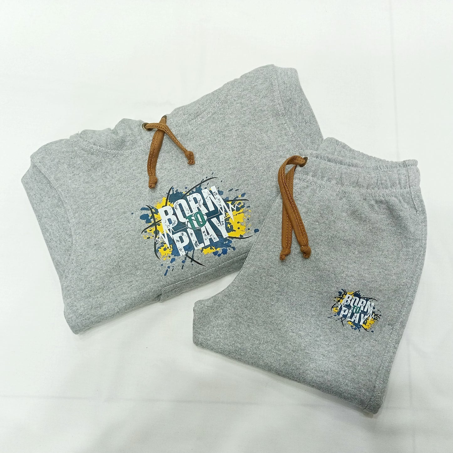 "Grey Born to Play" Fleece Hoodie Suits