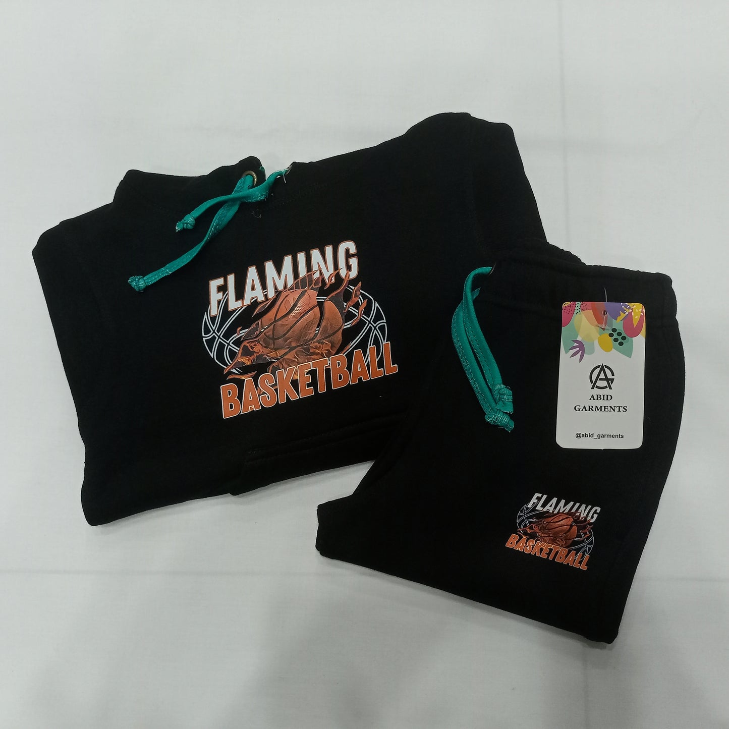 "Black Flaming" Fleece Hoodie Suits